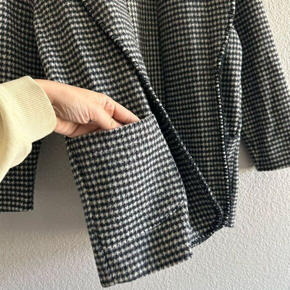 Vintage 100% Wool Blazer Houndstooth Danielle Young Sweater Cardigan Size Small - Picture 2 of 6